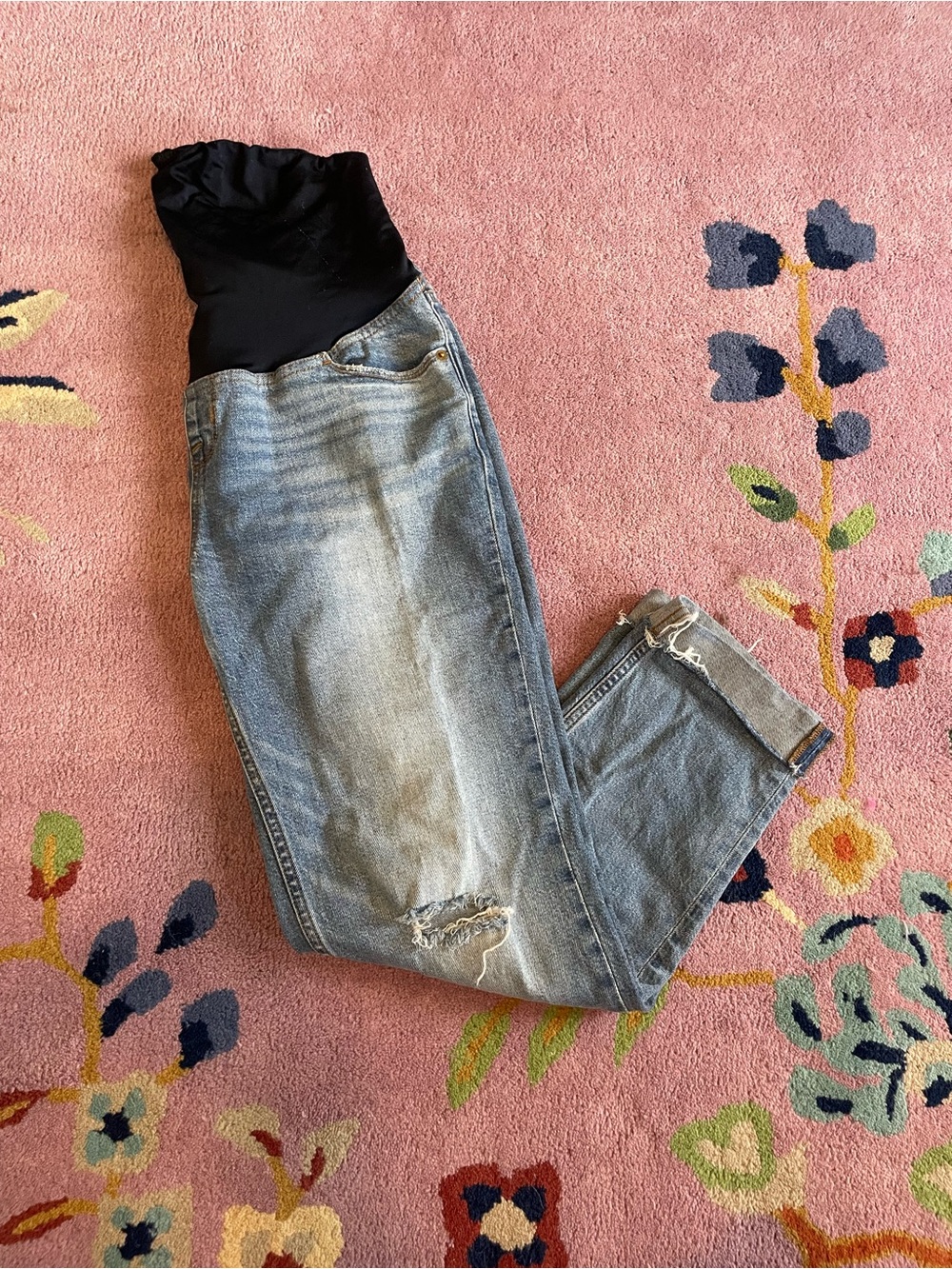 Maternity Light Wash Blue Denim Jeans